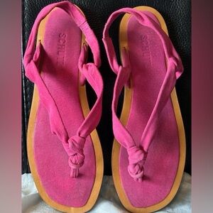 Schutz Pink Suede Leather Sandals, BOHO bag included, worn once! 
size 8.5